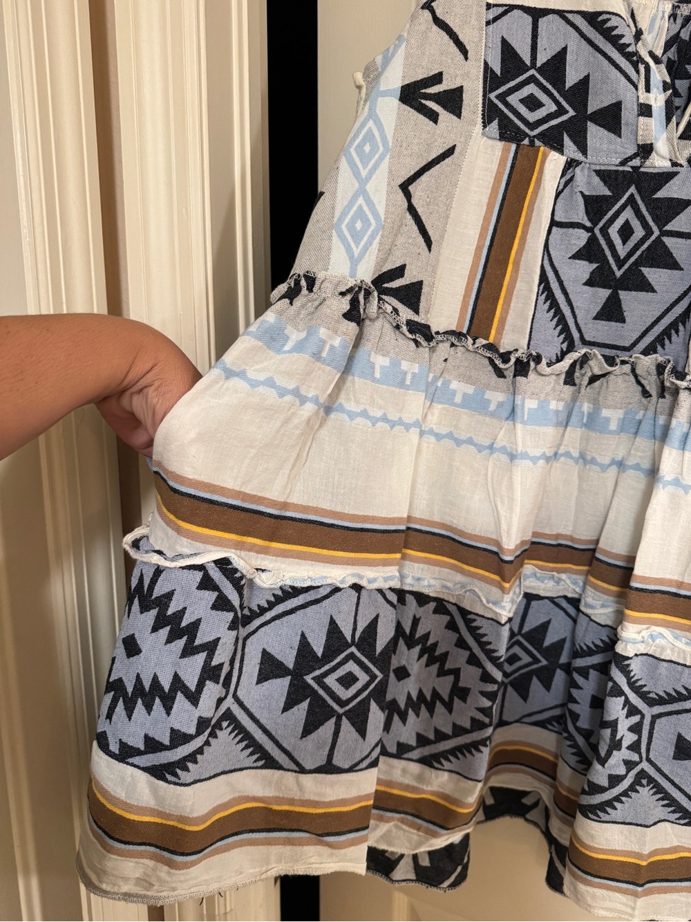 Sophia Dress/ Made in Italy. One size fits most 2-14. Linen feel. Pockets! - Picture 7 of 7